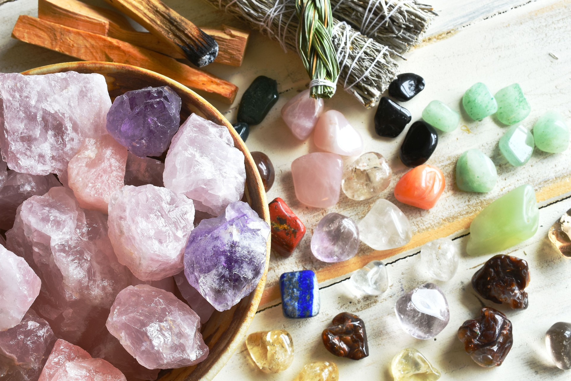 Rose Quartz and Healing Crystals